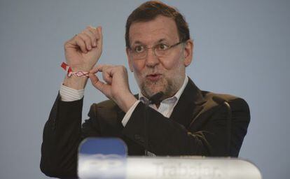 Mariano Rajoy, este s&aacute;bado en un mitin del PP vasco en Vitoria. 