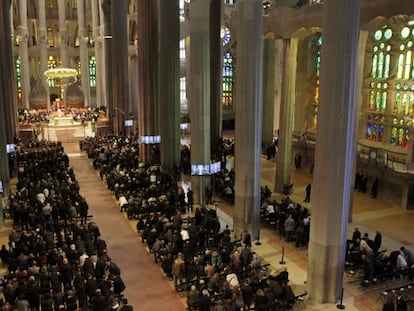 Vista general del funeral a la Sagrada Fam&iacute;lia. 