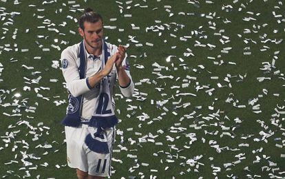 Gareth Bale en la fiesta del Real Madrid.
