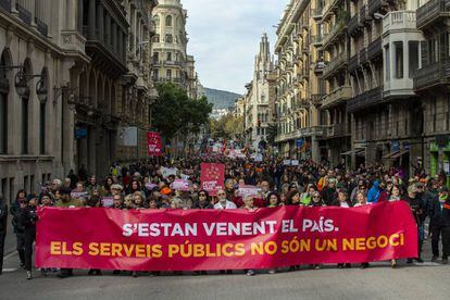 Manifestación contra la 'ley Aragonès' este domingo en Barcelona.