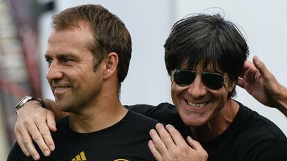 Flick y Low durante el Mundial de 2014.