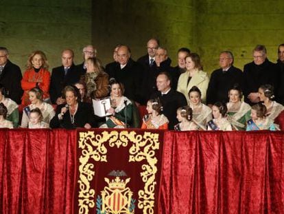 L'alcaldessa de València, Rita Barberá, en l'acte de la Crida d'aquest diumenge.