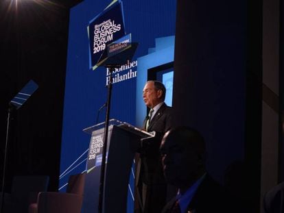 Michael Bloomberg durante el Global Bloomberg Business Forum.