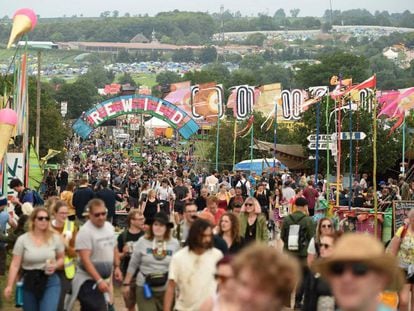 Asistentes a la nueva edición de Glastonbury este miércoles.