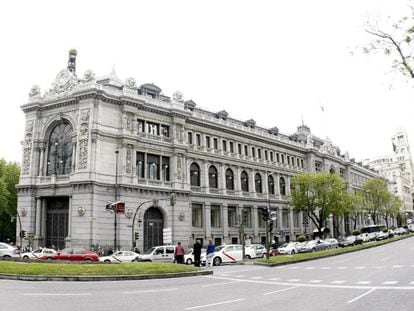 Vista de la fachada del Banco de España. 