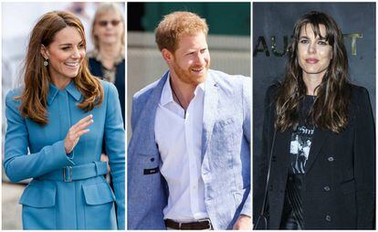De izquierda a derecha, Kate Middleton, Enrique de Inglaterra y Carlota Casiraghi.