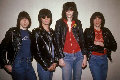 Desde la izquierda, Johnny Ramone, Dee Dee Ramone, Joey Ramone y Marky Ramone, en 1980.