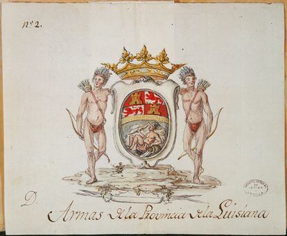 Diseño de 1786 de la bandera del regimiento de infantería fijo de Luisiana.