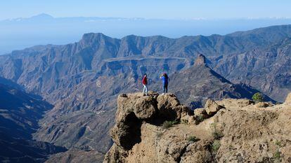 Vista panorámica desde el Roque Nublo, a 1.813 metros sobre el nivel del mar, en la isla de Gran Canaria.