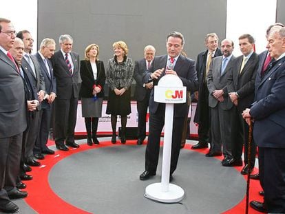 El exconsejero Alfredo Prada durante el acto de presentaci&oacute;n de la primera piedra del Campus de la Justicia. 