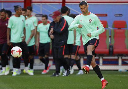 Ronaldo durante un entrenamiento