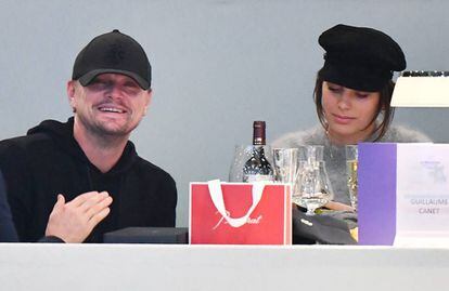 Leonardo DiCaprio yCamila Morrone, en Villepinte, cerca de París, en 2018.