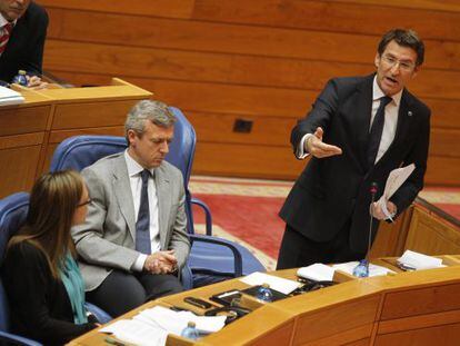 El presidente de la Xunta durante la sesi&oacute;n de control 