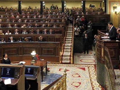 Debate de investidura de Mariano Rajoy, en diciembre de 2011.
