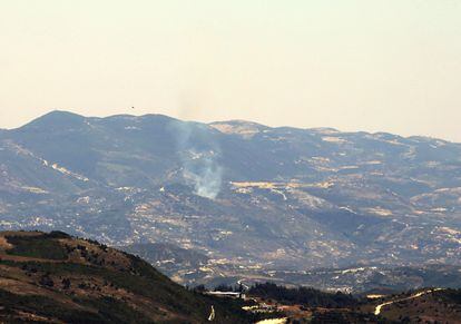 Fire in 2017 in the forests of Latakia, next to the Turkish border. 
