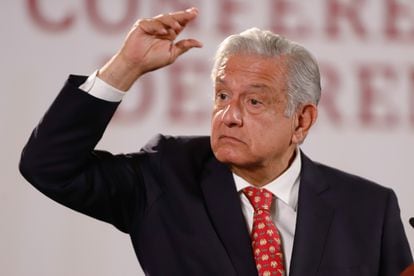 The president of Mexico, Andrés Manuel López Obrador, this Monday during his morning press conference.