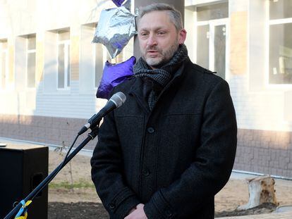 Oleksandr Striuk, en diciembre de 2020, durante la inauguración de una escuela en Severodonetsk.