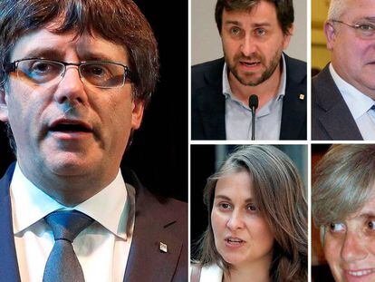 Puigdemont y los cuatro consejeros que la juez de la Audiencia Nacional Carmen Lamela ha ordenado detener en Bélgica.