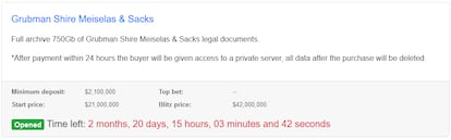
Captura de pantalla de Happy Blog, que subasta datos como el del bufete de abogados Grubman Shire Meiselas & Sacks.