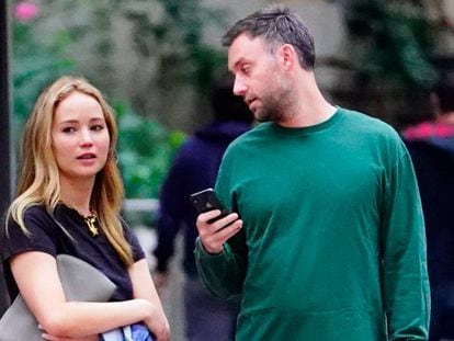 Jennifer Lawrence y Cooke Maroney, en octubre en Nueva York.