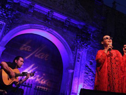 Actuación de la cantante Martirio durante la última edición del festival La Mar de Músicas, en Cartagena (Murcia).