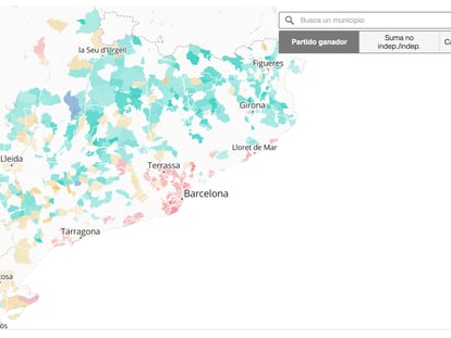 Mapa en tiempo real: los resultados de las elecciones catalanas municipio a municipio