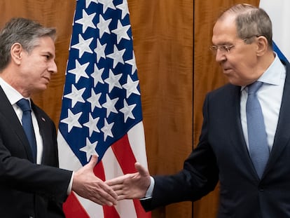 Antony Blinken y Serguéi Lavrov, el viernes en Ginebra.