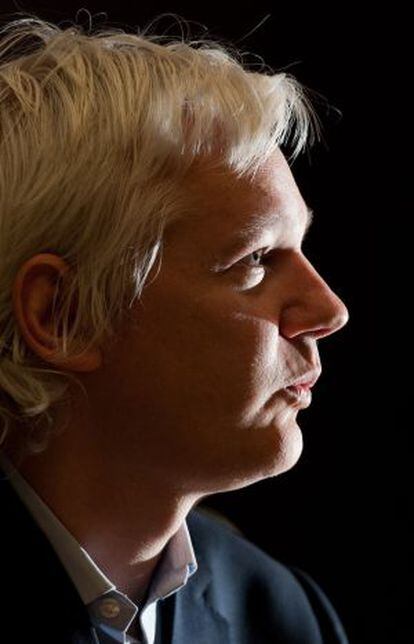 El fundador de Wikileaks, Julian Assange, hoy en Londres.