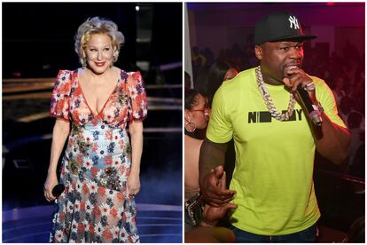 BETTE MIDLER Y 50 CENT. El rapero y la legendaria actriz se conocieron gracias a una pasión común: la jardinería. Has leído bien: 50 Cent y Bette Midler hicieron buenas migas gracias a la participación de él en el proyecto de restauración de parques en Nueva York de ellas. 50 Cent donó una gran suma de dinero para mejorar un parque en el barrio de Queens y, desde entonces, esta atípica pareja comparte picnics y paseos por las zonas verdes de la ciudad de los rascacielos.