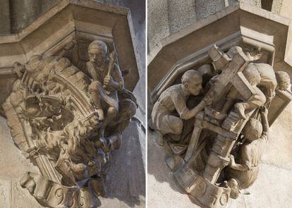 Capiteles de la iglesia de Sant Jaum de la calle Ferran de Barcelona.