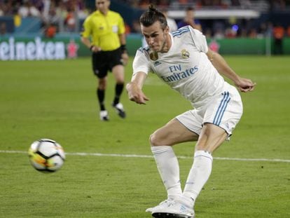 Bale, en el amistoso contra el Bar&ccedil;a.