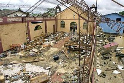 La iglesia de Bojayá, destruida en 2002 por un bombardeo de las FARC.