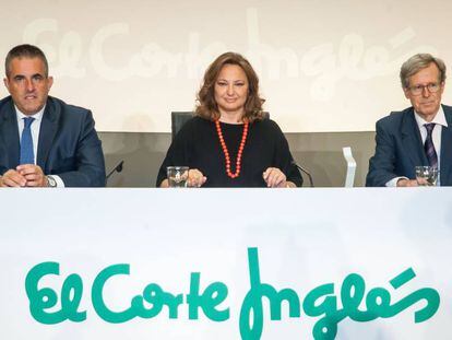 Jesús Nuño de la Rosa, consejero delegado de El Corte Inglés, Marta Álvarez (presidenta no ejecutiva) y Antonio Hernández Gil (secretario del consejo)