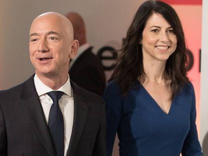 Jeff Bezos, fundador de amazon, con su entonces esposa, MacKenzie, en Berlín en abril de 2018.