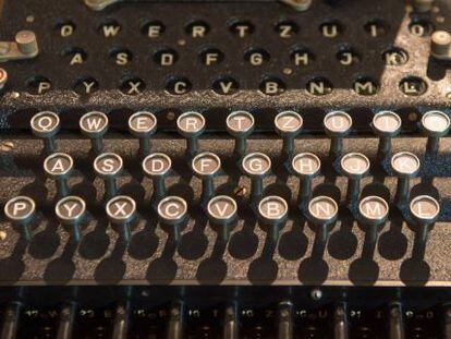 Una m&aacute;quina Enigma original, utilizada en la Segunda Guerra Mundial. 