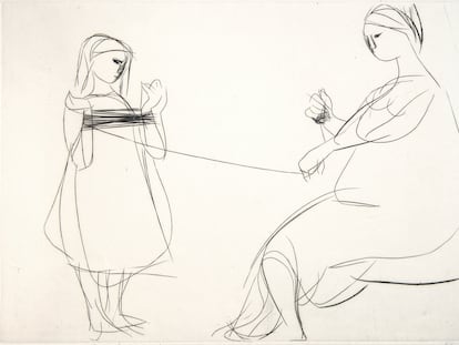 El hilo 26,2×40,4 cm (1958).