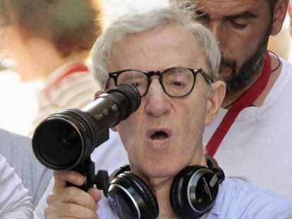 El director de cine Woody Allen durante el rodaje de una de sus películas.