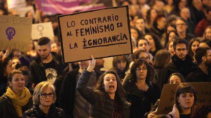 Manifestación en Barcelona contra la violencia machista, el pasado noviembre.