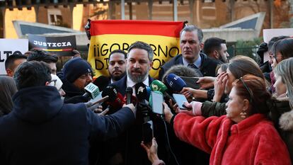 El presidente de Vox, Santiago Abascal, el 19 de enero en Madrid.