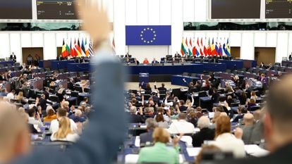 Votación en el pleno del Parlamento Europeo.