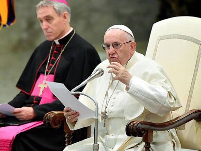 El papa Francisco durante una audiencia general en el Vaticano.