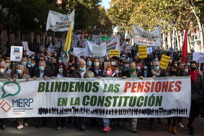 Manifestación de pensionistas en Madrid, el 13 de noviembre.
