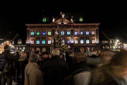 The town hall of Gengenbach (Germany) decorated for Christmas. 