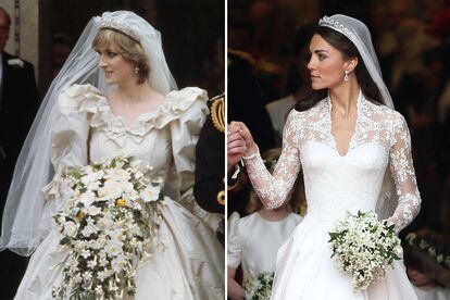 Ramos de novia de Lady Di y de Kate Middleton.