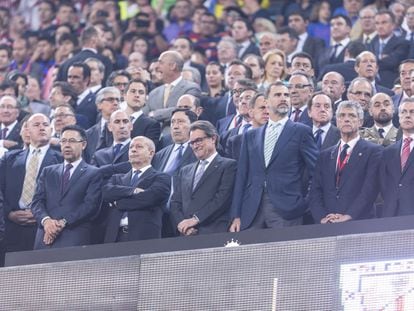 El palco presidencial en la final de Copa del Rey de 2015.