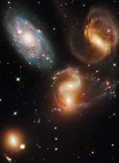 Un quinteto de galaxias fotografiado por el <i>Hubble</i>.