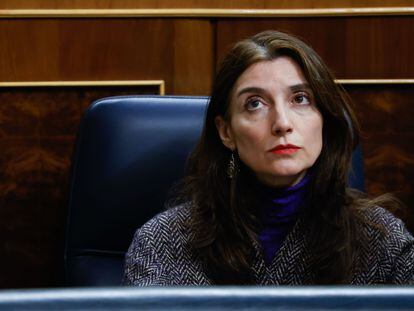 La ministra de Justicia, Pilar Llop, durante la sesión de control al Gobierno este miércoles en el Congreso.