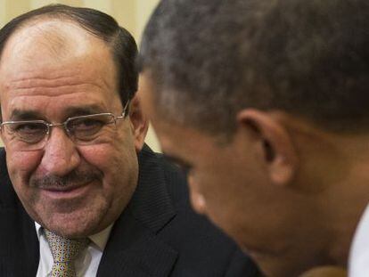 El Primer Ministro de Irak, Nuri al Maliki y el presidente de EE UU, Barack Obama, en la Casa Blanca.