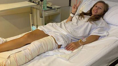 Mariona Boix, excampeona de España de Slalom en 2014, que ahora abre una campaña de micromecenazgo para costear un tratamiento con células madre para poder recuperar la movilidad en la rodilla.