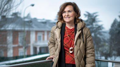 Carmen Calvo, vicepresidenta primera del Gobierno, en el Palacio de la Moncloa.